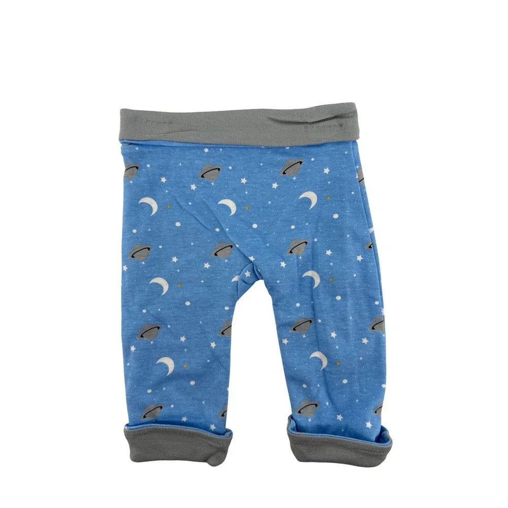 Harry & Violet Baby Boy 3PC Space Rocket Bodysuit Pants Bib Set Blue 3-6M